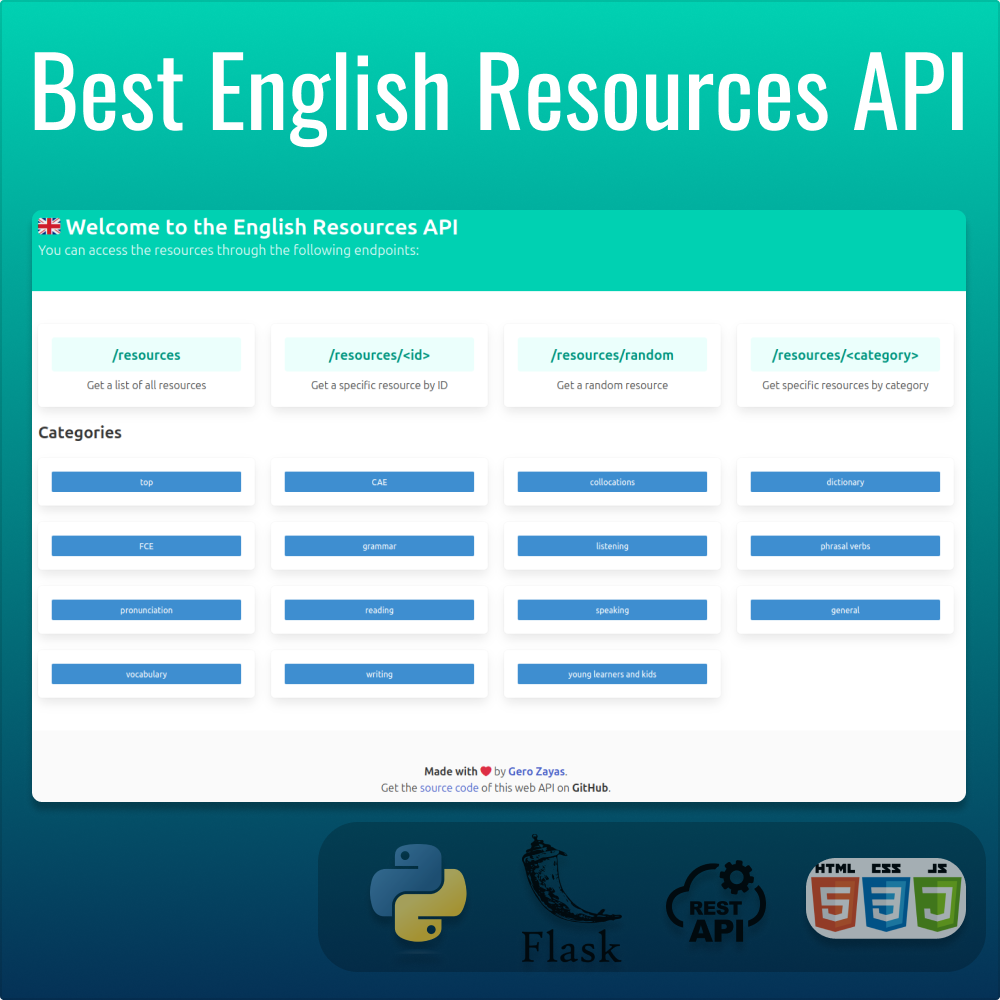 Best English Resources API