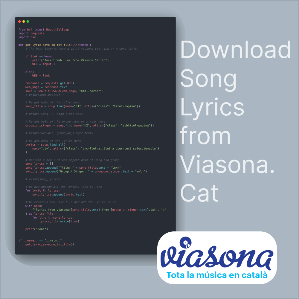 Viasona Song Lyrics Downloader